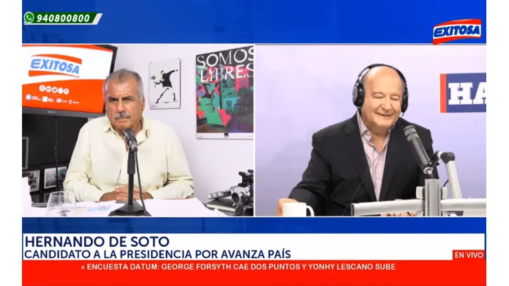 Hernando de Soto es candidato por Avanza País.
