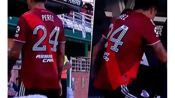 Video: Enzo Pérez se cayó entrando al banco de suplentes