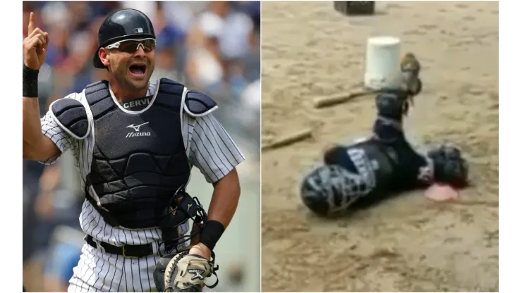 Francisco Cervelli denuncia un entrenamiento a un niño catcher (Foto: Getty y captura de pantalla)
