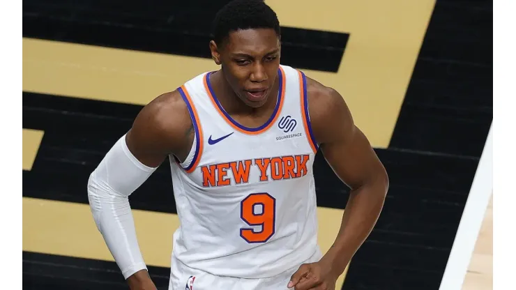 RJ Barrett en la serie ante Hawks. (Foto: Getty)
