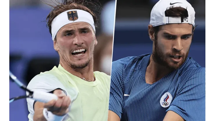 Alexander Zverev vs. Karen Khachanov por los Juegos Olímpicos Tokio 2020 (Foto: Getty Images).
