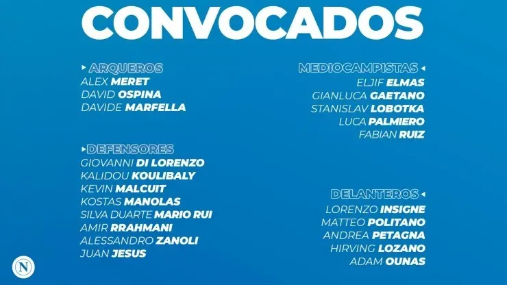 Foto: Twitter oficial de Napoli.