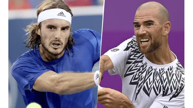 Stefanos Tsitsipas vs. Adrian Mannarino por el US Open (Foto: Getty Images).
