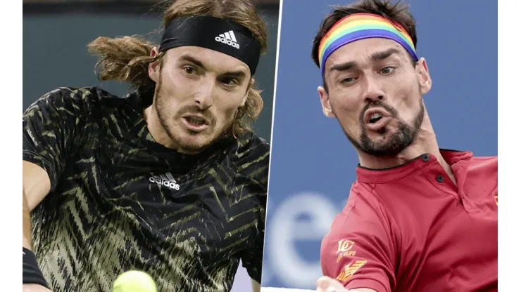 Stefanos Tsitsipas vs. Fabio Fognini por el Masters 1000 de Indian Wells (Foto: Getty Images).
