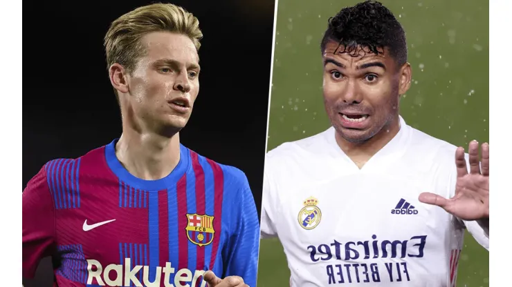 Frenkie de Jong y Casemiro, los jugadores con mayor valor de mercado del plantel del Barcelona y el Real Madrid, respectivamente. (Fotos: Getty Images).
