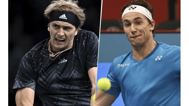 Alexander Zverev vs. Casper Ruud por el Masters 1000 de París (Foto: Getty Images).
