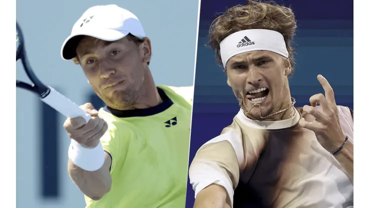 Casper Ruud vs. Alexander Zverev por el Masters 1000 de Miami (Foto: Getty Images).
