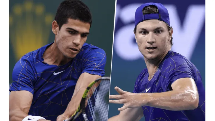 Carlos Alcaraz vs. Miomir Kecmanovic por el Masters 1000 de Miami (Foto: Getty Images).
