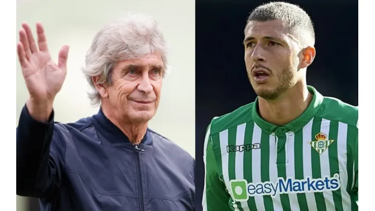 Manuel Pellegrini y Guido Rodríguez en Real Betis.
