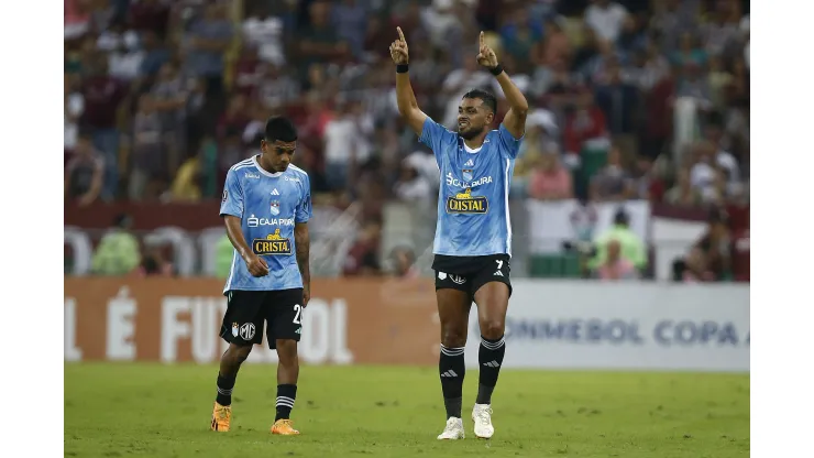 RIO DE JANEIRO, BRAZIL - JUNE 27: Brenner of Sporting Cristal celebrates after scoring the team's first goal during a Copa CONMEBOL Libertadores 2023 Group D match between Fluminense and Sporting Cristal at Maracana Stadium on June 27, 2023 in Rio de Janeiro, Brazil. (Photo by Wagner Meier/Getty Images)
