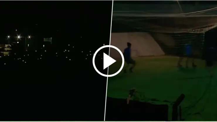 VIDEO | Se cortó la luz y relataron el fútbol 5 de la cancha de al lado