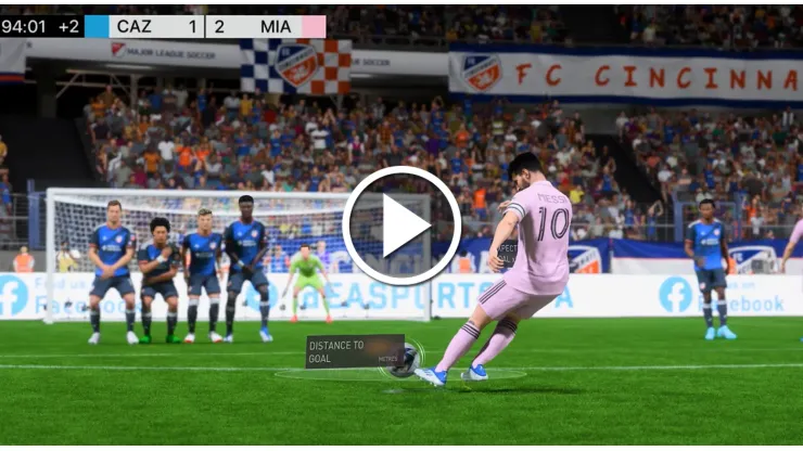 Gol de tiro libre de Lionel Messi con el Inter Miami en el FIFA 23
