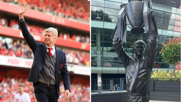 La estatua de Arsene Wegner en Arsenal
