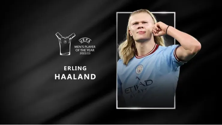 Erling Haaland se quedó con el premio al Mejor Jugador de la UEFA 2022/2023 este jueves 31 de agosto en la ceremonia de la confección de los grupos de la Champions League 2023/2024. UEFA.com
