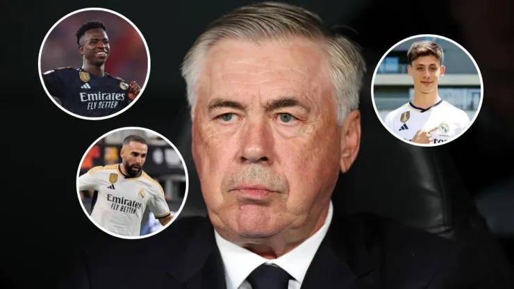 Carlo Ancelotti recupera a Vinícius Júnior, Dani Carvajal y a Arda Guler. Getty Images.
