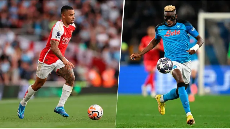 Arsenal y Napoli harían un trueque en enero entre Gabriel Jesús y Víctor Osimhen. Getty Images.
