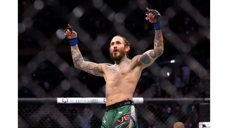 NEW YORK, NEW YORK - NOVEMBER 06: Marlon Vera celebrates after his TKO victory over Frankie Edgar in their bantaweight bout during the UFC 268 event at Madison Square Garden on November 06, 2021 in New York City. (Photo by Mike Stobe/Getty Images)
