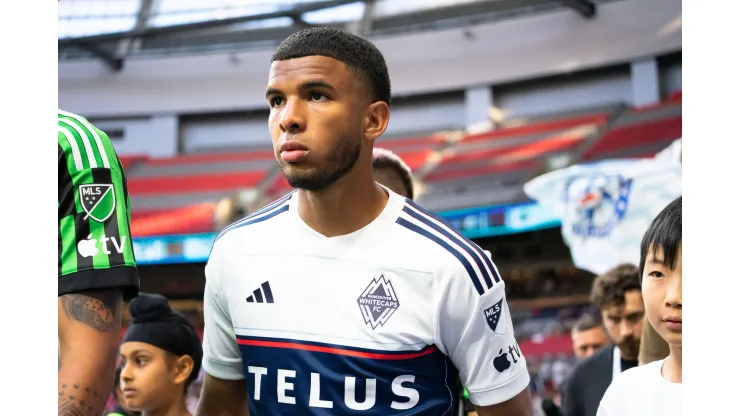 Vancouver, British Columbia, Canada, July 12th 2023: Pedro Vite 45 Vancouver Whitecaps FC during player introductions before the Major League Soccer match between Vancouver Whitecaps FC and Austin FC at BC Place Stadium in Vancouver, British Columbia, Canada EDITORIAL USAGE ONLY. Amy Elle/SPP PUBLICATIONxNOTxINxBRAxMEX Copyright: xAmyxElle/SPPx spp-en-AmEl-DSC02847
