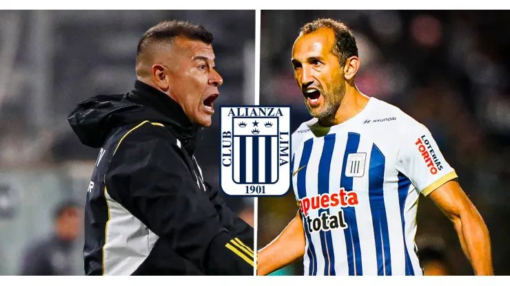 Jorge Almirón y Hernán Barcos previo al Alianza Lima vs. Colo Colo por la Copa Libertadores 2024.
