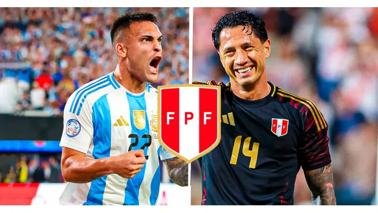 Lautaro Martínez vs. Gianluca Lapadula en la previa del Argentina vs. Perú.
