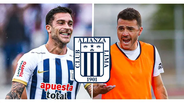 Adrián Arregui y Mariano Soso, jugador y técnico de Alianza Lima.
