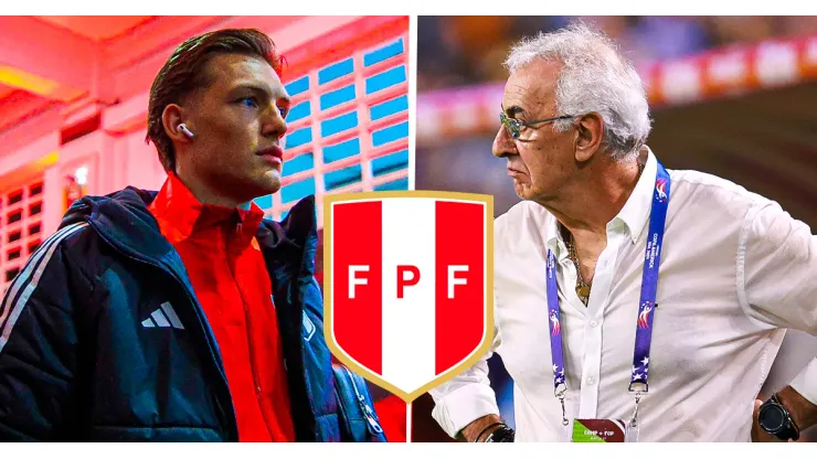 Oliver Sonne y Jorge Fossati, jugador y técnico de Perú respectivamente.
