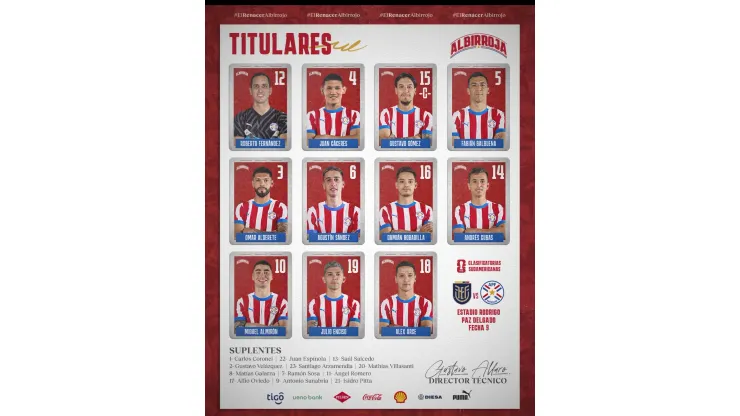 El once de Paraguay 