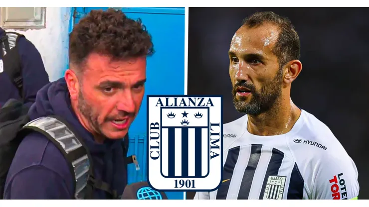 Mariano Soso y Hernán Barcos, técnico y delantero de Alianza Lima.
