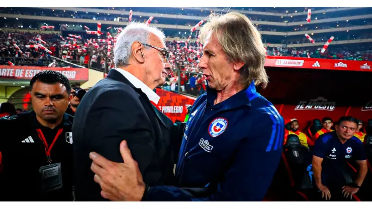 Ricardo Gareca y Jorge Fossati antes del Perú vs. Chile.
