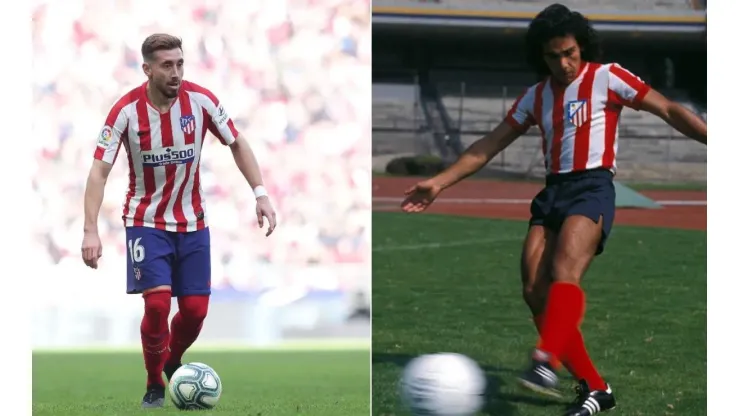 Héctor Herrera y Hugo Sánchez con la camiseta del Atlético de Madrid.
