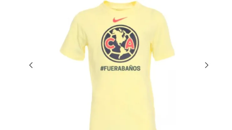 Un usuario en Twitter diseñó una playera del América con el estampado de #FueraBaños.
