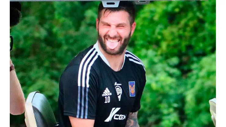 André-Pierre Gignac durante la pretemporada de Tigres en la Riviera Maya.
