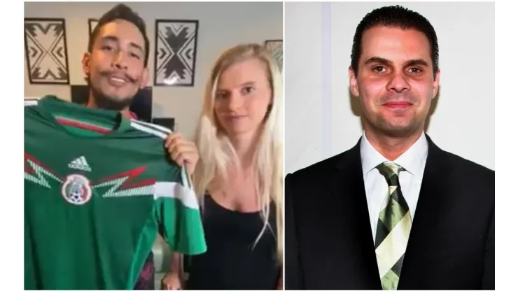 La pareja de México - Guatemala envió playera a Martinoli.
