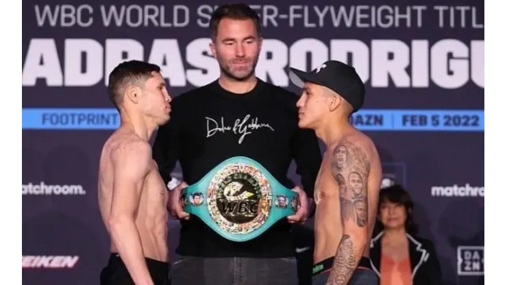 Cuadras y Rodríguez preparados para pelear.
