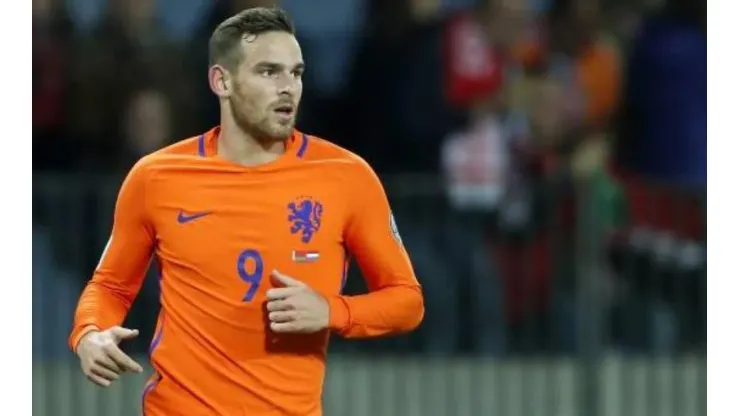 Vincent Janssen con la selección de Holanda en la eliminatoria a Rusia 2018.
