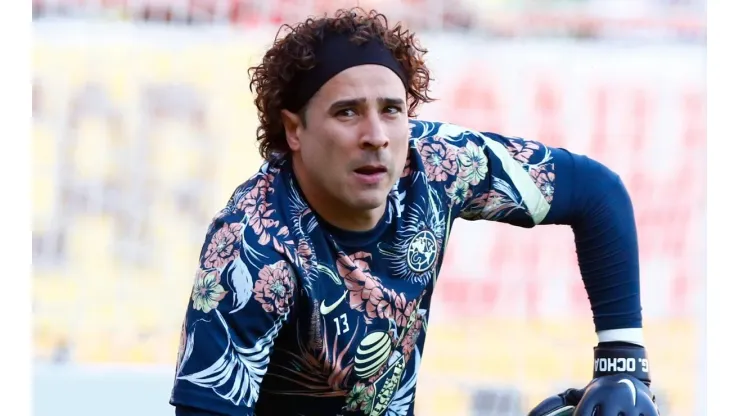 AGUASCALIENTES, MEXICO - APRIL 02: Guillermo Ochoa goalkeeper of America looks on during the warms up prior the 12th round match between Necaxa and America as part of the Torneo Grita Mexico C22 Liga MX at Victoria Stadium on April 2, 2022 in Aguascalientes, Mexico. (Photo by Leopoldo Smith/Getty Images)-Not Released (NR)
