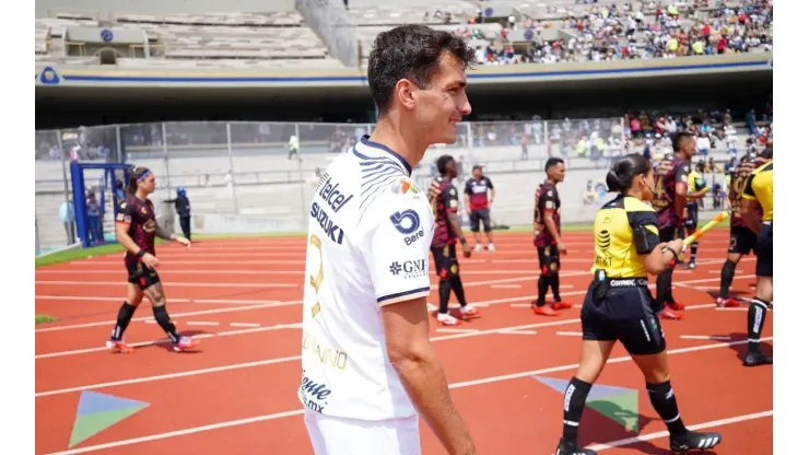 Ciudad de Mexico, 3 de julio de 2022. Juan Dinenno, durante el partido de la jornada 1 del torneo Apertura 2022 de la Liga BBVA MX, entre los Pumas de la UNAM y los Xolos de Tijuana, celebrado en el estadio Olímpico Universitario. Foto: Imago7/ Rafael Vadillo
