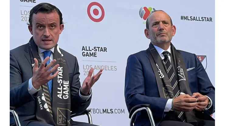 Mikel Arriola, presidente de la Liga MX, y Don Garber, comisionado de la MLS.
