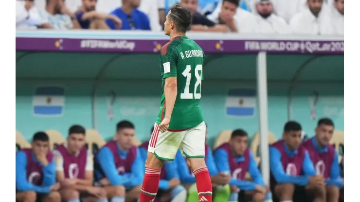 Argentina - Mexico. FIFA World Cup, WM, Weltmeisterschaft, Fussball Qatar 2022 Andres Guardado of Mexico and Argent
