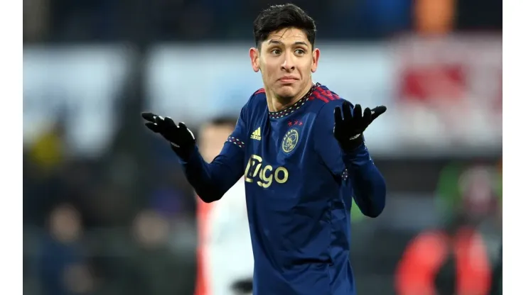 ROTTERDAM - Edson Alvarez of Ajax reacts during the Dutch premier league match between Feyenoord and Ajax at Feyenoord S
