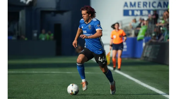 SEATTLE, WA - OCTOBER 09: San Jose Earthquakes forward Cade Cowell (44) during an MLS, Fussball Herren, USA match betwee
