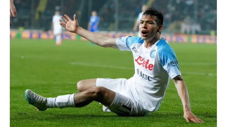 Empoli FC v SSC Napoli - Serie A Hirving Lozano of SSC Napoli reacts during the Serie A match between Empoli FC and SSC
