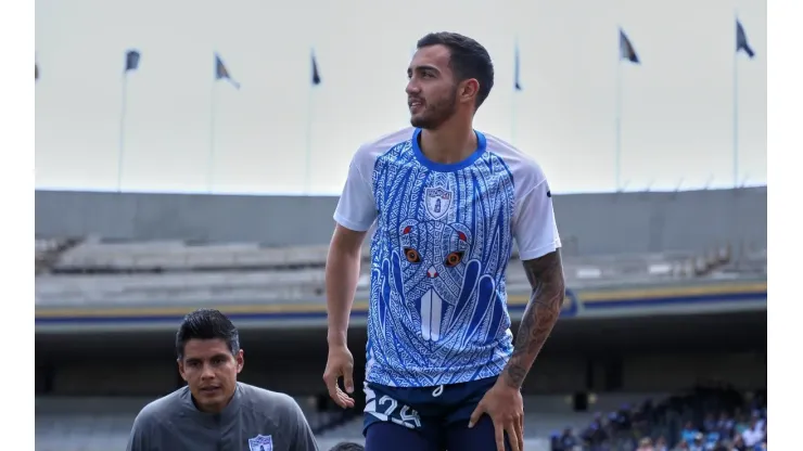 Luis Chávez en la visita del Pachuca a los Pumas en el Clausura 2023.
