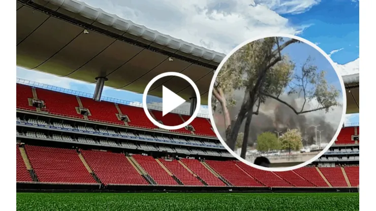 Incendio en las afueras del Estadio Akron antes del Chivas - Atlas.
