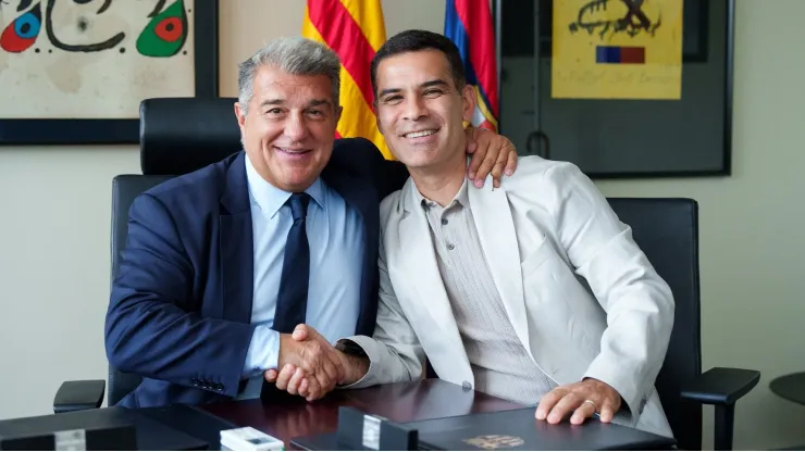 Joan Laporta destacó la labor de Rafa Márquez como entrenador del Barcelona Atletic.
