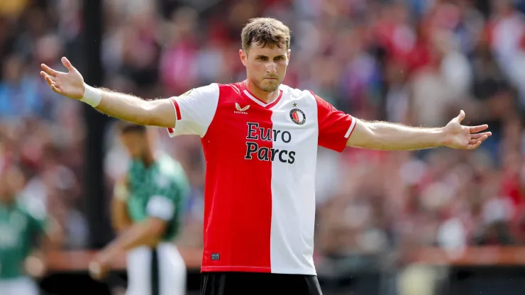 ROTTERDAM - Santiago Gimenez of Feyenoord during the Dutch premier league match between Feyenoord and Fortuna Sittard at Feyenoord Stadion de Kuip on August 13, 2023 in Rotterdam, Netherlands. AP Dutch Height BART STOUTJESDYK Dutch Eredivisie 2023/2024 xVIxANPxSportx/xBartxStoutjesdijkxIVx 475579889 originalFilename: 475579889.jpg
