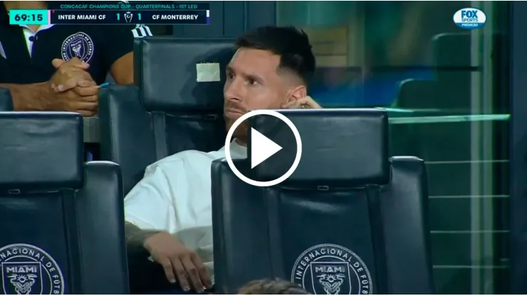 La reacción de Lionel Messi al gol de Maxi Meza con Rayados
