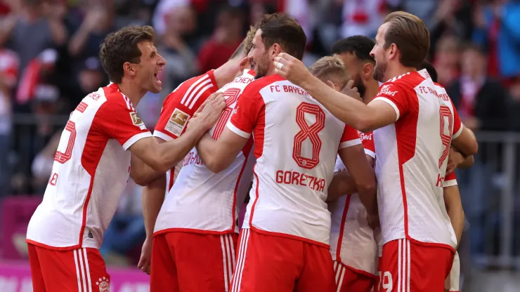 La celebración de los futbolistas de Bayern Múnich.
