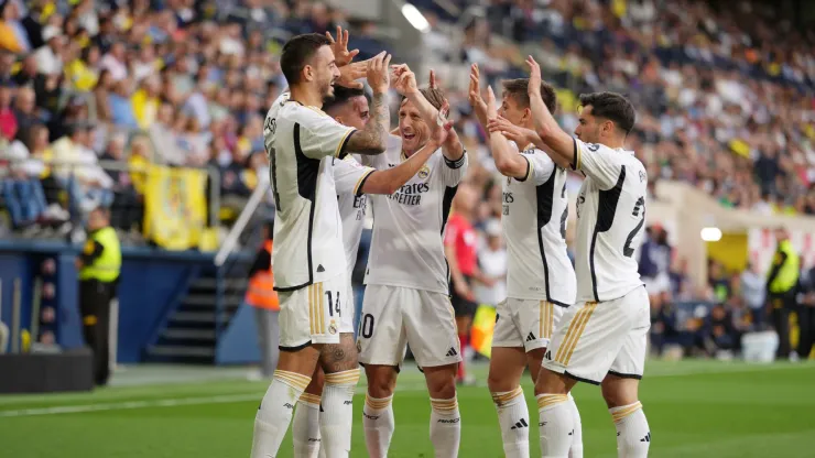 Los jugadores de Real Madrid en plena celebración.
