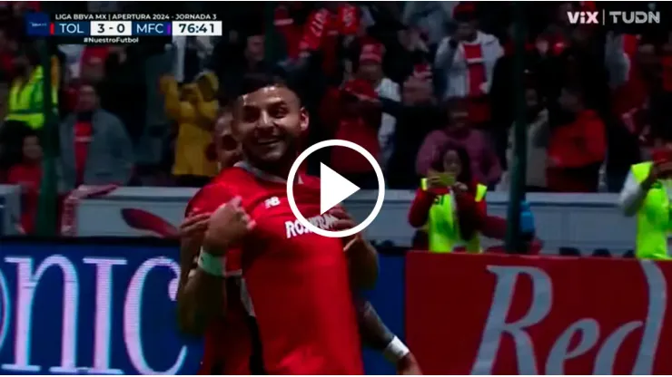Alexis Vega volvió a marcar con los colores del Toluca.
